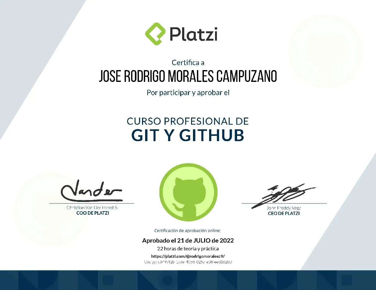 Vista de la credencial Git y GitHub
